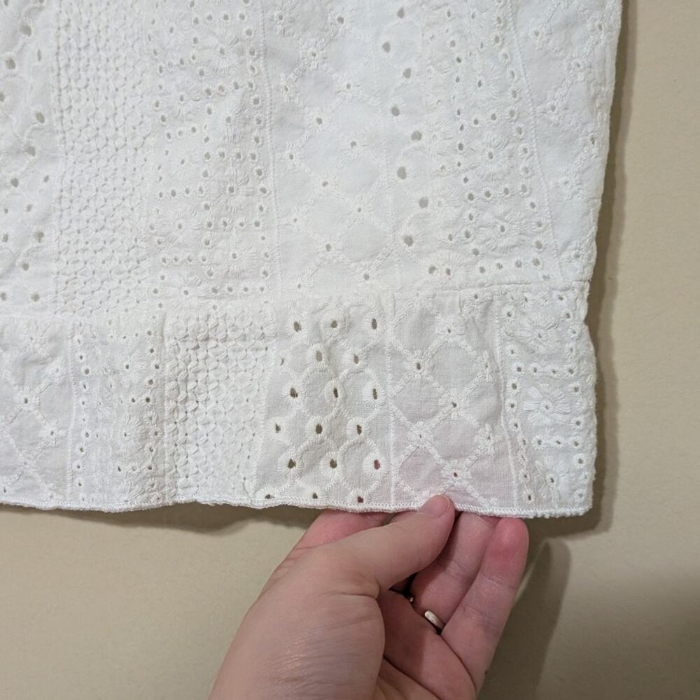 Urban Romantics Coquette Soft Girl White Eyelet Lace Crop Top - Picture 3 of 10